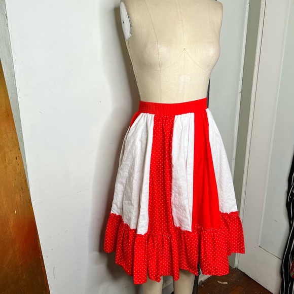 Vintage Partners Please Dancing skirt prairie Polka Dots Pinup dolly Holiday S - Picture 6 of 8